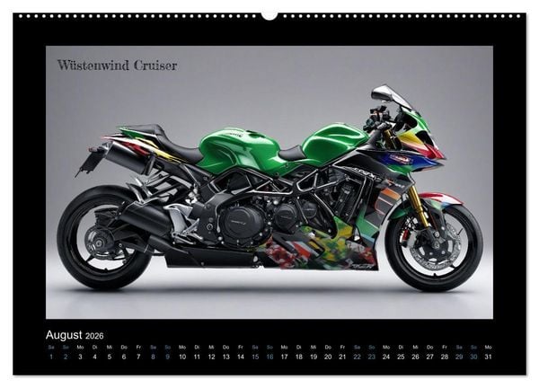 Produktbild: Verr&uuml;ckte 2-Rad Fantasien einer KI (hochwertiger Premium Wandkalender 2026 DIN A2 quer), Kunstdruck in Hochglanz