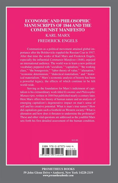 Produktbild: The Economic and Philosophic Manuscripts of 1844 and the Communist Manifesto