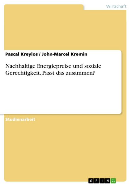 Produktbild: Nachhaltige Energiepreise und soziale Gerechtigkeit. Passt das zusammen?