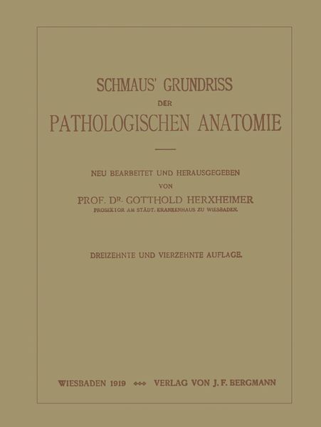 Produktbild: Schmaus' Grundriss der Pathologischen Anatomie