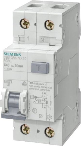 Siemens 5SU1356-6KK16 FI-Schutzschalter/Leitungsschutzschalter 2polig 16A 0.03A 230V