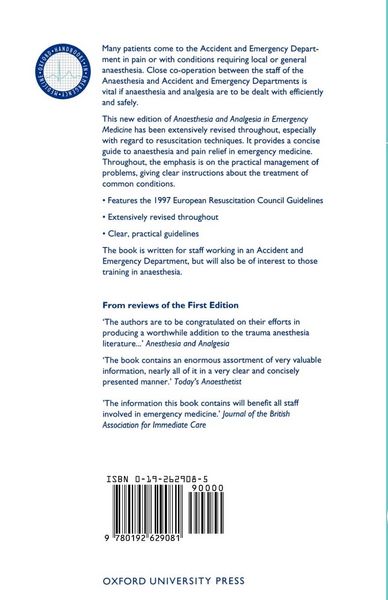 Produktbild: Anaesthesia and Analgesia in Emergency Medicine