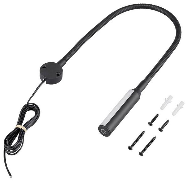 Produktbild: Sygonix Leselampe SY-7043944 12 V/DC, 24 V/DC (L x B x H) 577 x 35 x 20 mm Biegsamer Hals, Taster, Schwenkbar