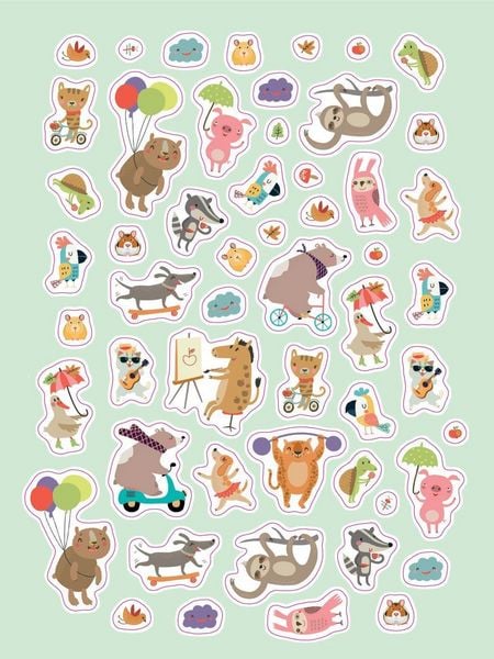 Produktbild: Stickerbuch Lustige Tiere I &Uuml;ber 1000 Sticker