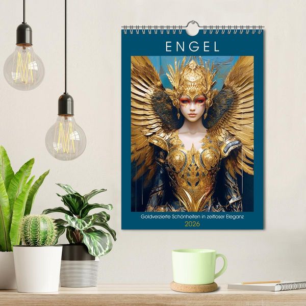 Produktbild: Engel. Goldverzierte Sch&ouml;nheiten in zeitloser Eleganz (Wandkalender 2026 DIN A4 hoch), CALVENDO Monatskalender