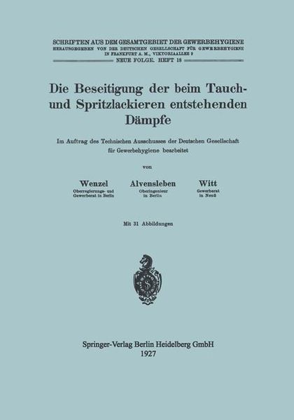 Produktbild: Die Beseitigung der beim Tauch- und Spritzlackieren entstehenden D&auml;mpfe