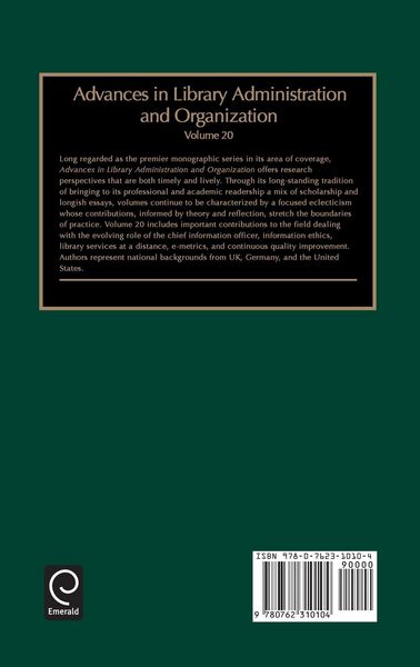 Produktbild: Advances in Library Administration and Organization