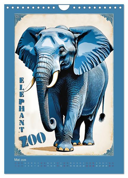 Produktbild: Zoo Vintage-Poster (Wandkalender 2026 DIN A4 hoch), CALVENDO Monatskalender