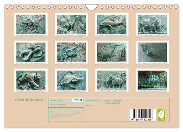 Produktbild: Wesen aus der Urzeit (Wandkalender 2026 DIN A4 quer), CALVENDO Monatskalender