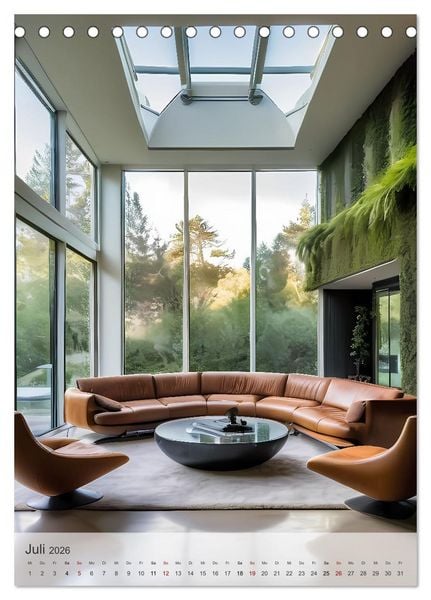 Produktbild: Wohn(t)r&auml;ume - Wohnzimmer Impressionen (Tischkalender 2026 DIN A5 hoch), CALVENDO Monatskalender