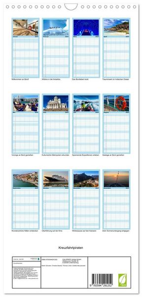 Produktbild: Familienplaner 2027 - Kreuzfahrtpiraten mit 5 Spalten (Wandkalender, 21 x 45 cm) CALVENDO