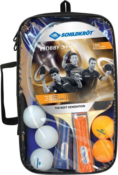Tischtennis Set Hobby für 4 Spieler, 4 Schläger mit 5 Bälle in Tasche
