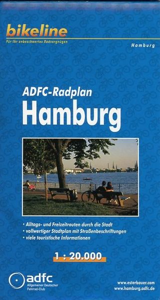 Produktbild: Bikeline Radkarte Deutschland. ADFC-Radplan Hamburg 1 : 20 000