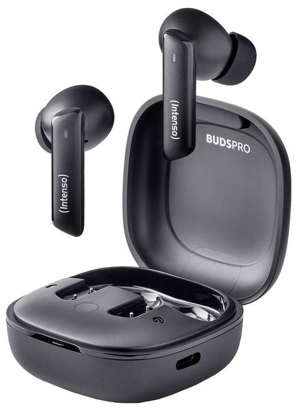 Produktbild: Intenso Buds Pro T500HAE schwarz In Ear Kopfh&ouml;rer Bluetooth&reg; Schwarz Noise Cancelling Wasserabweisend Handy