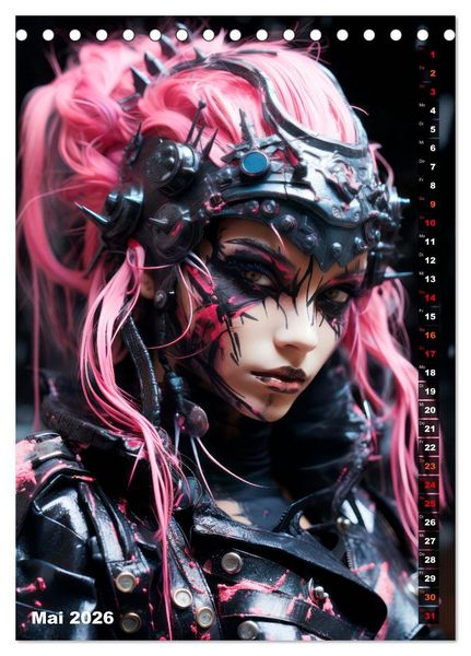 Produktbild: ROCKERINNEN Cyber, Goth, Punk und mehr (Tischkalender 2026 DIN A5 hoch), CALVENDO Monatskalender