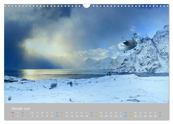 Produktbild: Fantastisch und surreal - unbekannte Flugobjekte (Wandkalender 2026 DIN A3 quer), CALVENDO Monatskalender