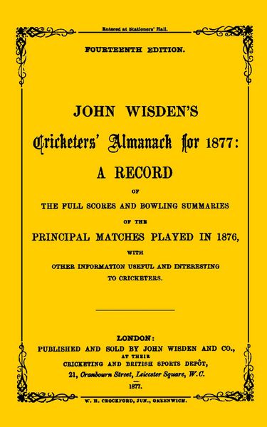 Produktbild: Wisden Cricketers' Almanack 1877