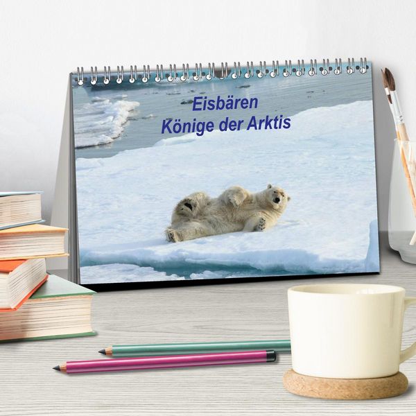 Produktbild: Eisb&auml;ren - K&ouml;nige der Arktis (Tischkalender 2026 DIN A5 quer), CALVENDO Monatskalender