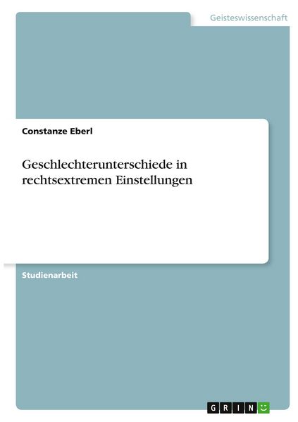 Produktbild: Geschlechterunterschiede in rechtsextremen Einstellungen