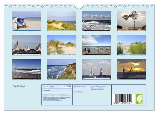 Produktbild: Die Ostsee (Wandkalender 2026 DIN A4 quer), CALVENDO Monatskalender