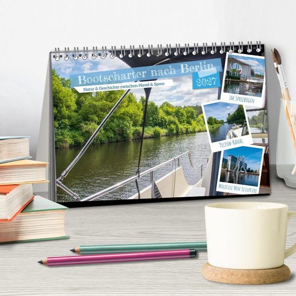Produktbild: Bootscharter nach Berlin (Tischkalender 2027 DIN A5 quer), CALVENDO Monatskalender