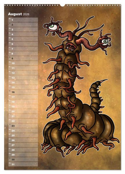 Produktbild: Bestiarium Vladi Krafft (Wandkalender 2026 DIN A2 hoch), CALVENDO Monatskalender