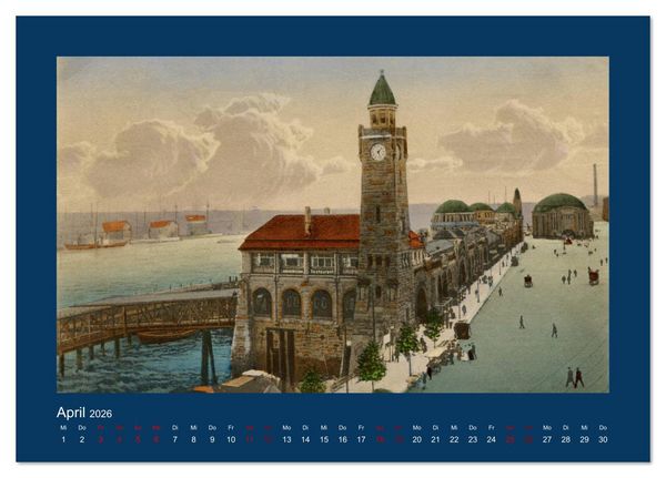 Produktbild: Lebendiges Hamburg von 1888 bis 1918 (Tischkalender 2026 DIN A5 quer), CALVENDO Monatskalender