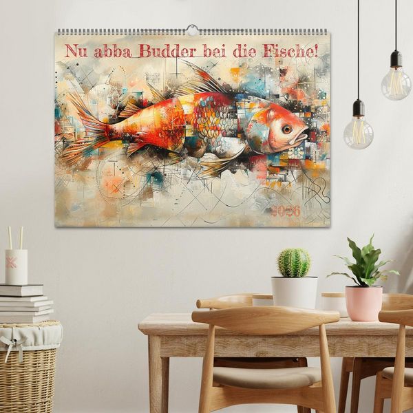 Produktbild: Nu abba Budder bei die Fische! (Wandkalender 2026 DIN A2 quer), CALVENDO Monatskalender
