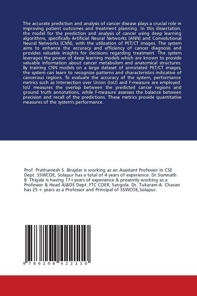 Produktbild: A System for Prediction and Analysis of Cancer Disease Using DL Algo