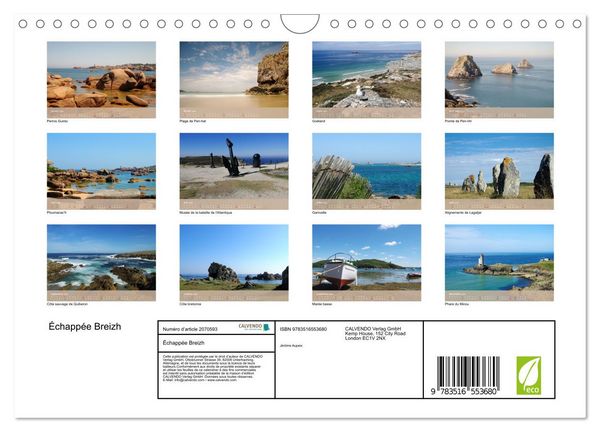 Produktbild: &Eacute;chapp&eacute;e Breizh (Calendrier mural 2026 DIN A4 vertical), CALVENDO calendrier mensuel