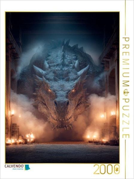 CALVENDO Puzzle Tor zum Drachenreich | 2000 Teile Lege-Größe 90 × 67 cm Foto-Puzzle für glückliche Stunden
