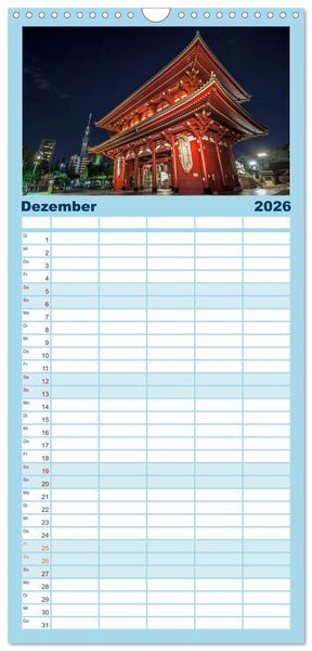 Produktbild: Familienplaner 2026 - Japan. Zwischen Tradition und Moderne mit 5 Spalten (Wandkalender, 21 x 45 cm) CALVENDO