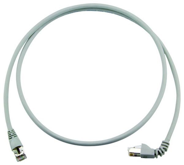 Produktbild: Teleg&auml;rtner 100008040 RJ45 Patchkabel CAT 6a S/FTP 0.5 m Grau Flammwidrig, mit Knickschutzt&uuml;lle 1 St.