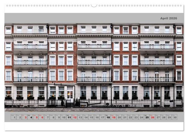 Produktbild: London Street Fronts 2026 / UK-Version (High Quality Premium Wall Calendar 2026 DIN A2 landscape),CALVENDO 12 Month Wall Calendar