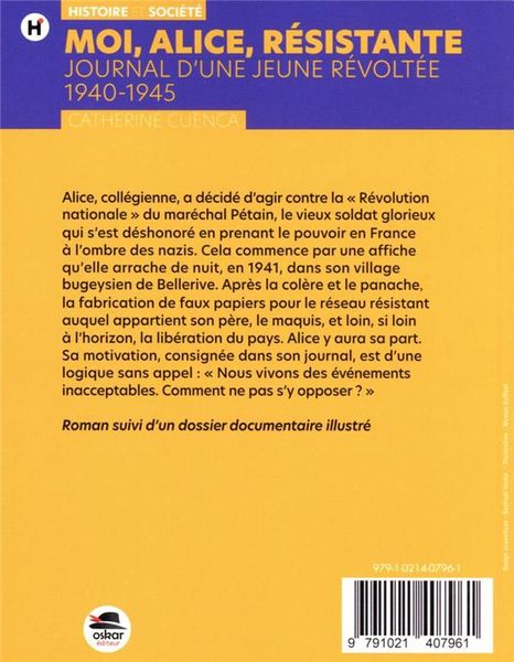Produktbild: Moi, Alice, r&eacute;sistante : journal d'une jeune r&eacute;volt&eacute;e 1940-1945