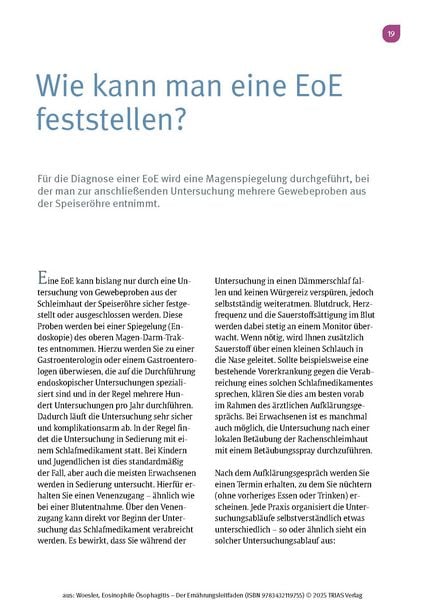 Produktbild: Eosinophile &Ouml;sophagitis - Der Ern&auml;hrungsleitfaden