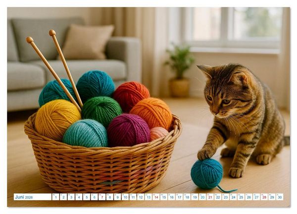 Produktbild: Stricken und Wolle (Wandkalender 2026 DIN A2 quer), CALVENDO Monatskalender