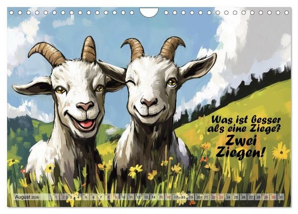 Produktbild: Ziegen, s&uuml;&szlig; aber psycho (Wandkalender 2026 DIN A4 quer), CALVENDO Monatskalender