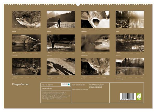 Produktbild: Fliegenfischen (hochwertiger Premium Wandkalender 2026 DIN A2 quer), Kunstdruck in Hochglanz