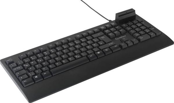 Produktbild: Renkforce RF-CKB-200 USB Tastatur Deutsch, QWERTZ Schwarz Chipkarten-Leser