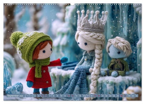 Produktbild: Amigurumi Erz&auml;hlzauber. Fantastische Geschichten als H&auml;kelkunst inszeniert (hochwertiger Premium Wandkalender 2026 DIN A2 quer), Kunstdruck in Hochglanz