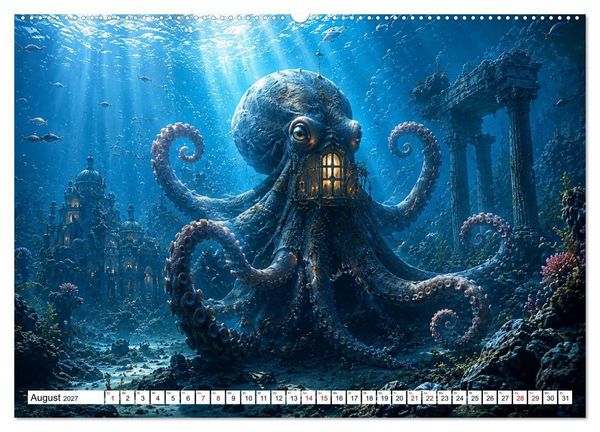 Produktbild: Atlantis der Träume - Magische Unterwasserwelten voller Fantasie (Wandkalender 2027 DIN A2 quer), CALVENDO Monatskalender