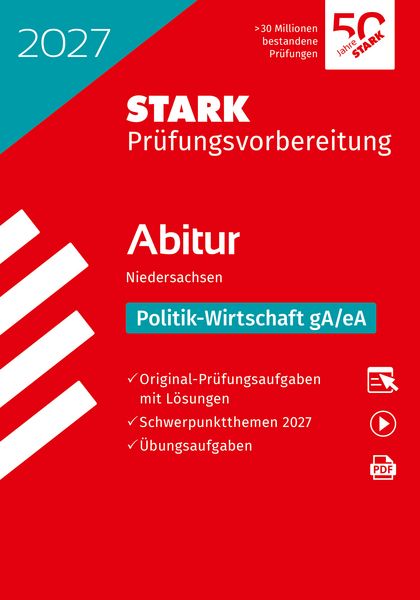 Produktbild: STARK Politik-Wirtschaft gA/eA - Abitur 2027 Niedersachsen - Pr&uuml;fungsvorbereitung