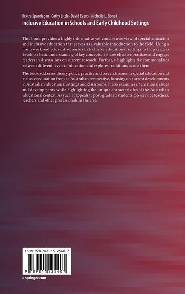 Produktbild: Inclusive Education in Schools and Early Childhood Settings