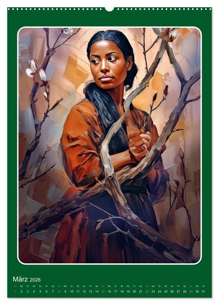 Produktbild: Zw&ouml;lf Monate mit zw&ouml;lf Frauen (hochwertiger Premium Wandkalender 2026 DIN A2 hoch), Kunstdruck in Hochglanz