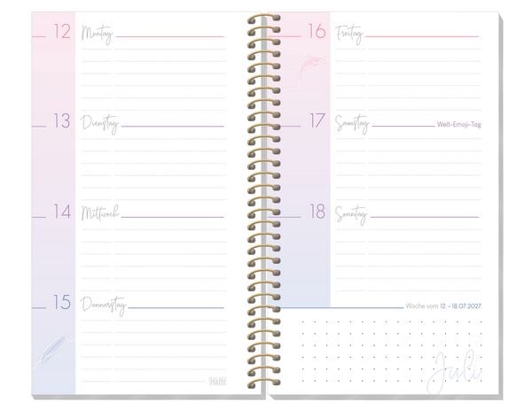 Produktbild: H&auml;fft College-Timer - Sch&uuml;lerkalender A6 slim 26/27