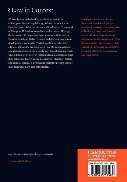 Produktbild: A Critical Introduction to European Law