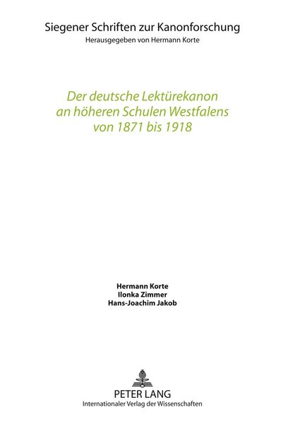 Produktbild: Der deutsche Lekt&uuml;rekanon an h&ouml;heren Schulen Westfalens von 1871 bis 1918