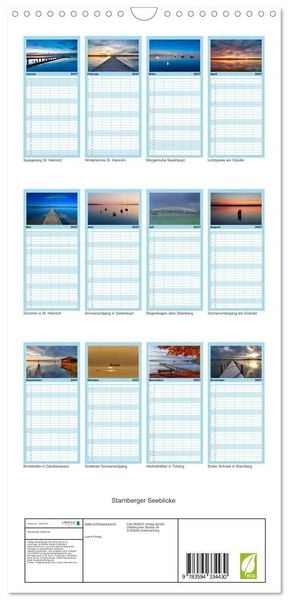Produktbild: Familienplaner 2027 - Starnberger Seeblicke mit 5 Spalten (Wandkalender, 21 x 45 cm) CALVENDO