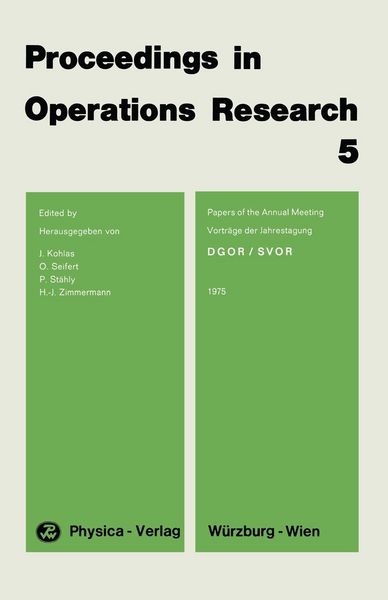 Produktbild: Proceedings in Operations Research 5